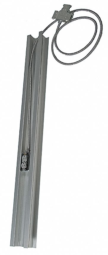 Outlet: 4 ft, Gray, Conduit/Handy Box/Snap Connection/Wiring, 110 V AC Nominal Volt