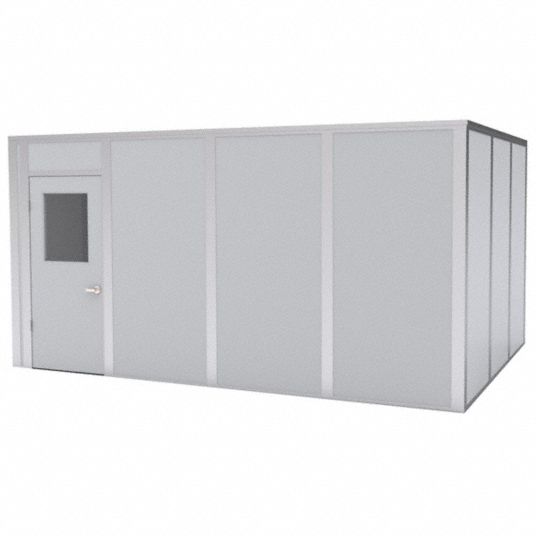 PORTA-KING Modular In-Plant Office, 4-Wall, 16 ft Width, 12 ft Depth, 8 ...