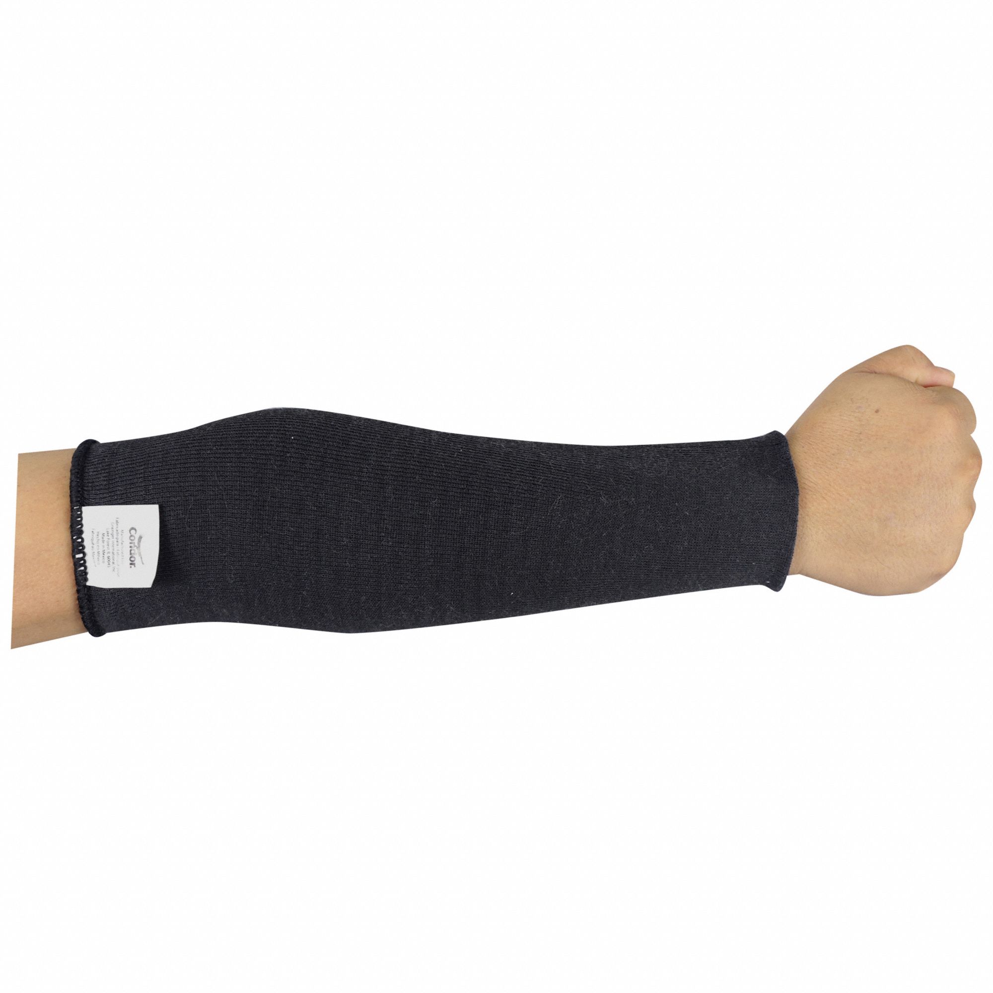 CUT-RESISTANT SLEEVE, ANSI/ISEA CUT LEVEL A3, KEVLAR, BLACK, KNIT CUFF, L