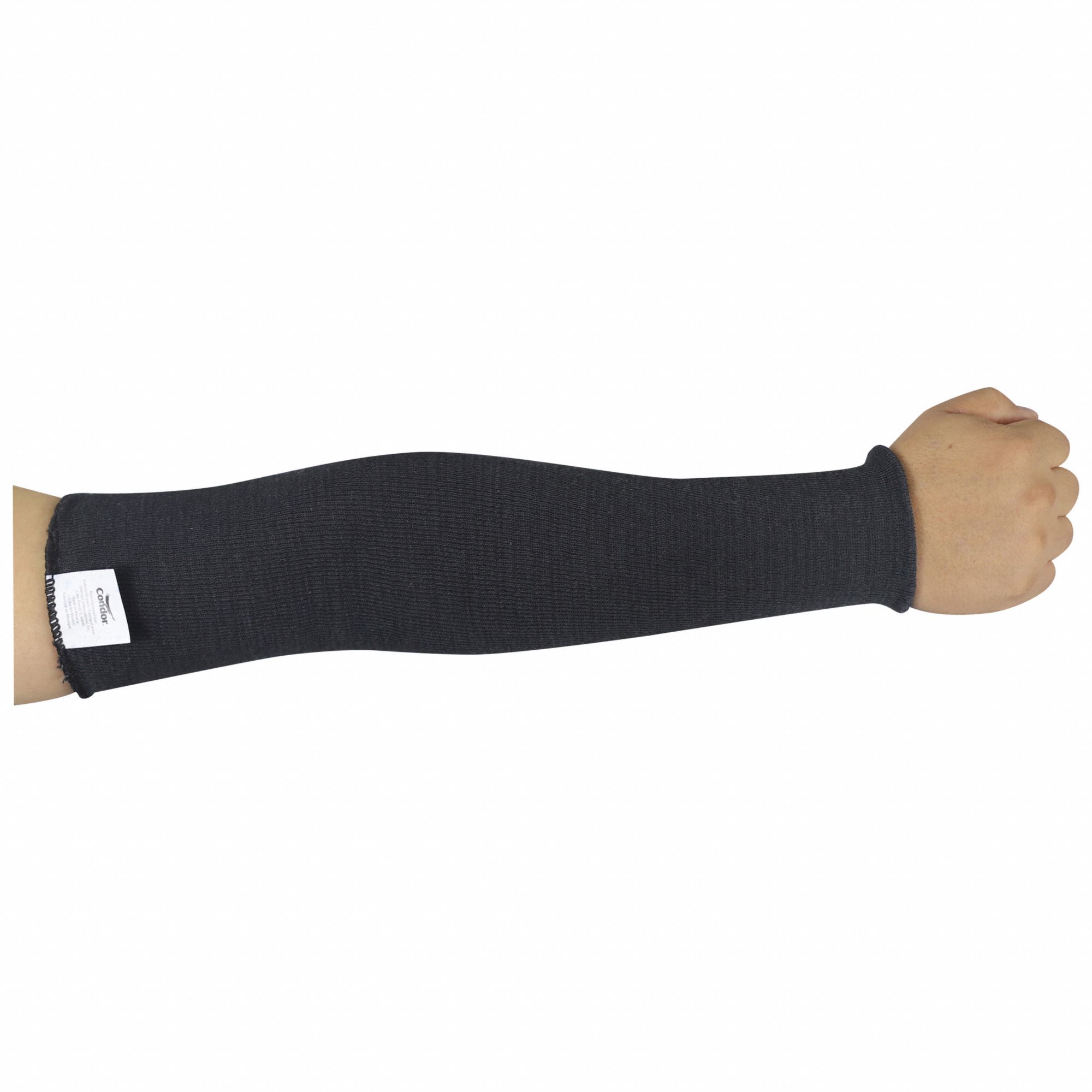 CUT-RESISTANT SLEEVE, ANSI/ISEA CUT LEVEL A3, KEVLAR, BLACK, KNIT CUFF, L