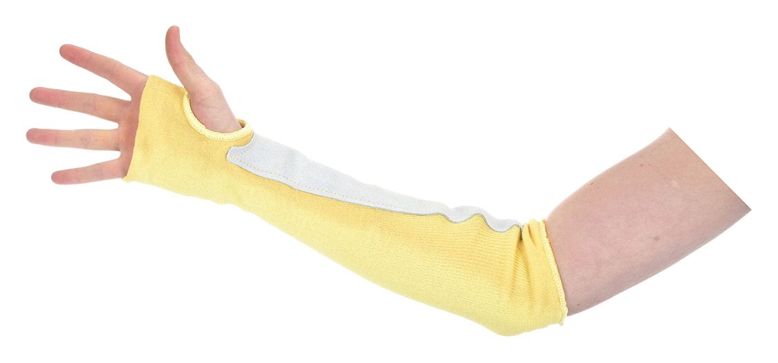 CUT-RESISTANT SLEEVE,A3,18 IN L,YELLOW