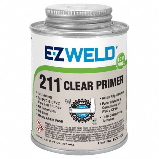 EZ WELD, 8 oz, Clear, Primer 3NZE321102 Grainger