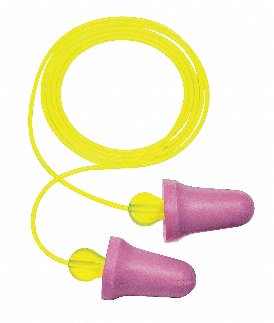 3M Bell Ear Plugs, 29 dB Noise Reduction Rating NRR, Corded, M, Purple