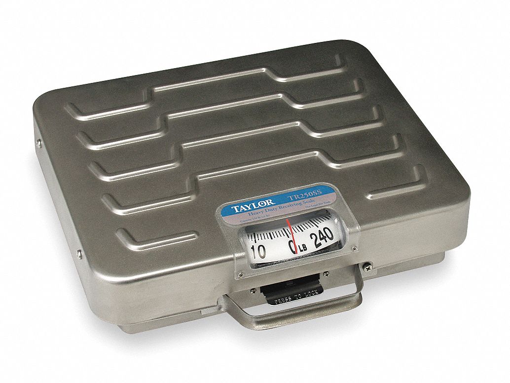 TAYLOR, 250 lb Wt Capacity, 14 1/2 in Weighing Surface Dp, Bench Scale
