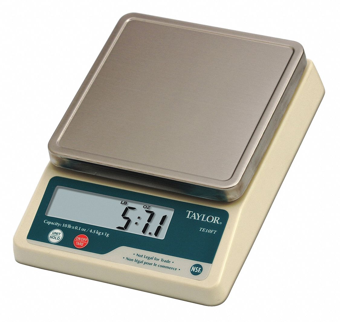 Taylor 10 Lb 5 Kg Digital Lcd Compact Bench Scale 3nzh1 Te10ft Grainger