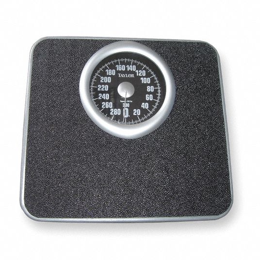 TAYLOR Bath Scale Mechanical, 300 lb, lb, 11 1/2 in Weighing Surface