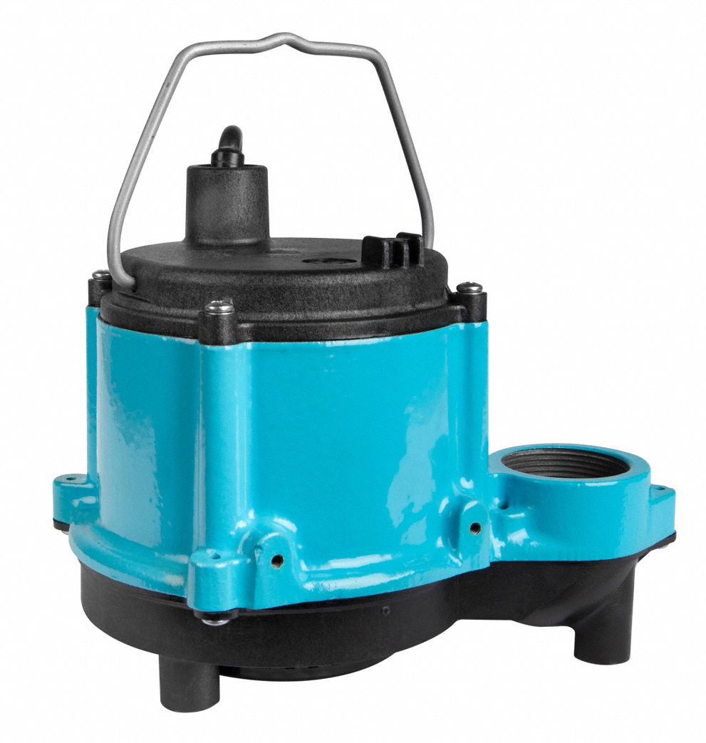 LITTLE GIANT Submersible Sump Pump, 1/3 HP, Cast Iron, 115V AC, No