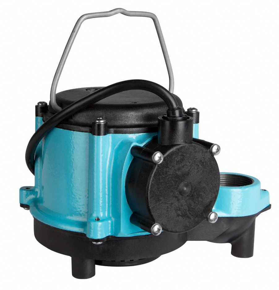 LITTLE GIANT Submersible Sump Pump, 4/10 HP, Cast Iron, 115V AC, No