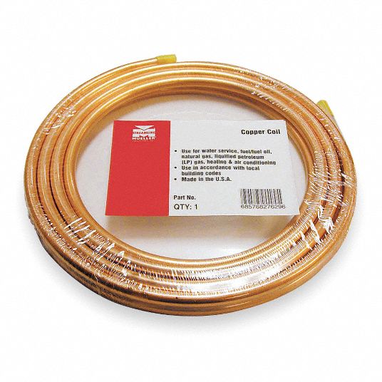 MUELLER INDUSTRIES 50 ft. Soft Coil Copper Tubing, 1/4 in Outside Dia