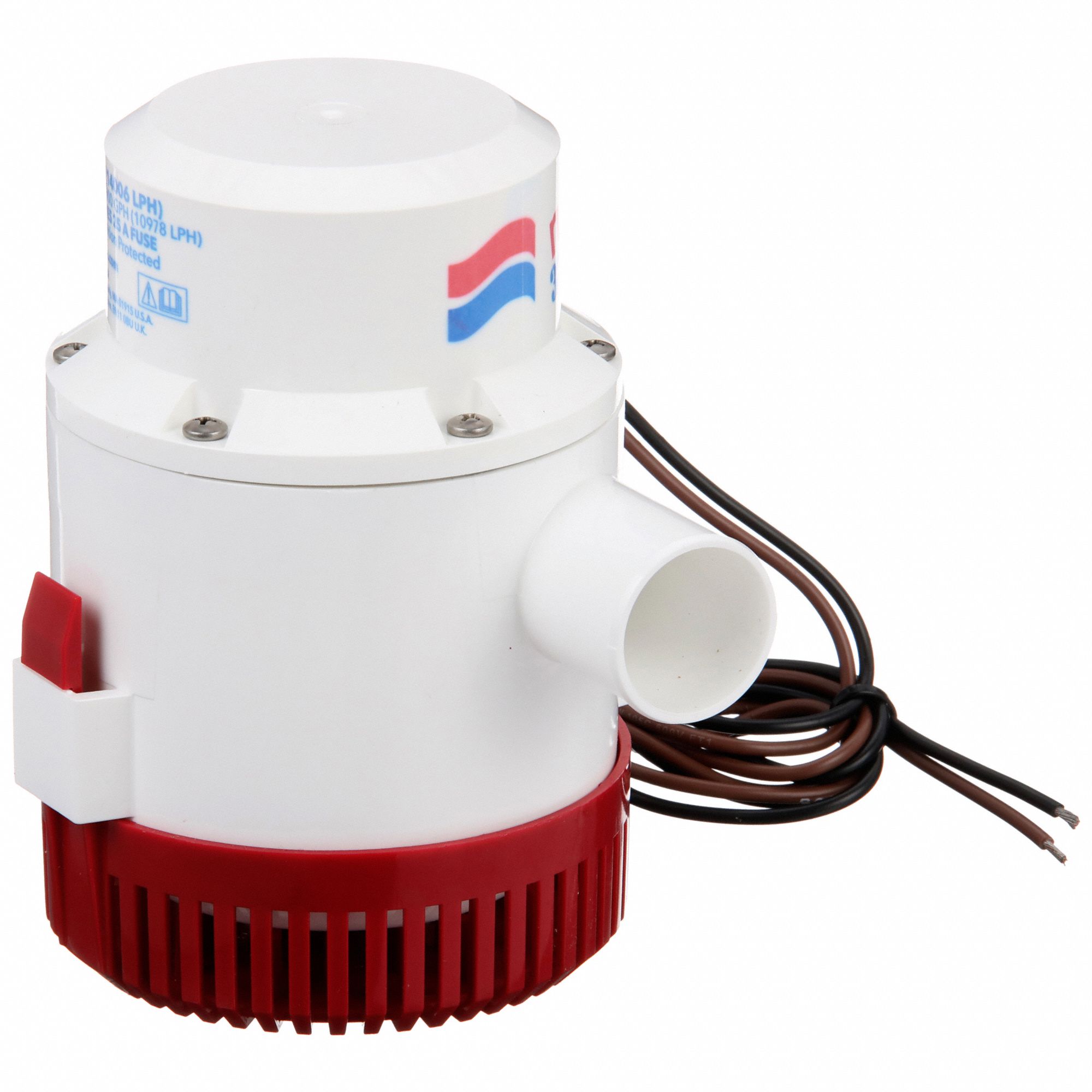 Electric Bilge Pump: 23.5 ft Max. Head, 1-1/2 in, 12V DC