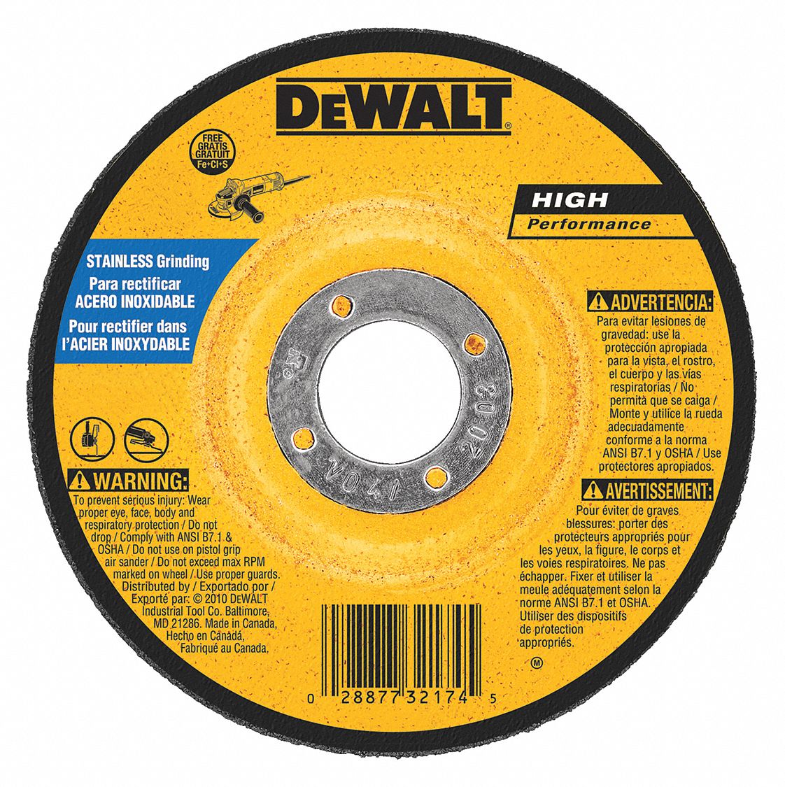 DEWALT, Type 27, 1/4 in x 7/8 in, Depressed Center Wheels - 3PA18 ...