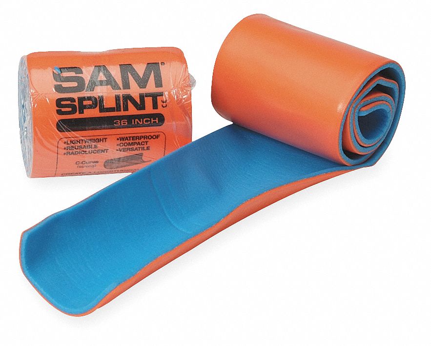HONEYWELL Splint, Foam Covered Metal, Roll, Orange/Blue, 36 in Length, 4 in Width 3PAE9|431121 - Grainger