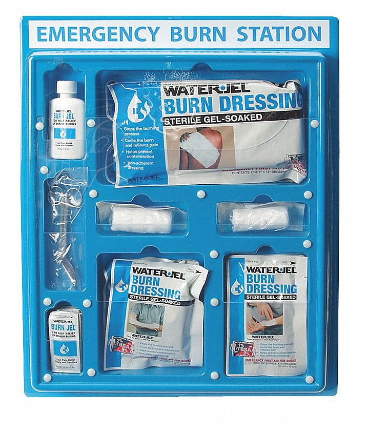 Plastic Burn Care Station, Blue; People Served 1 to 6 Grainger