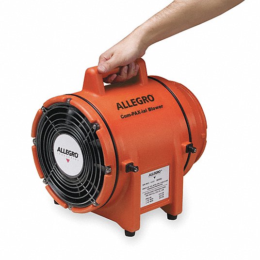 Axial Explosion Proof Confined Space Fan, 1/3 hp HP, 115V AC Voltage, 3,250 RPM Blower/Fan Speed