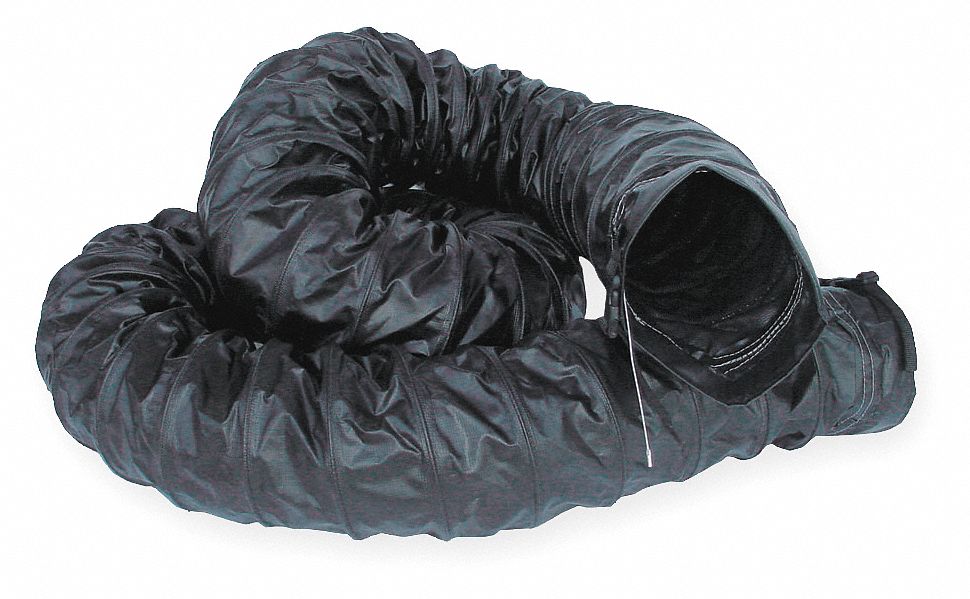 CONDUCTIVE VENTILATION KIT, 8 IN DIAMETER, 25 FT L, BLACK, VINYL POLYESTER