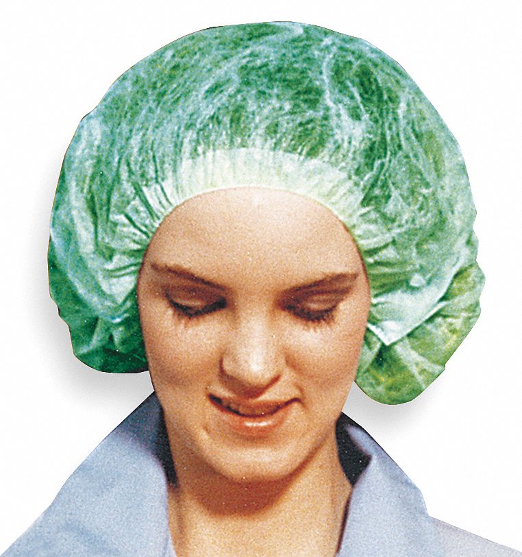 Bouffant Cap, Green, PK 100 - Grainger