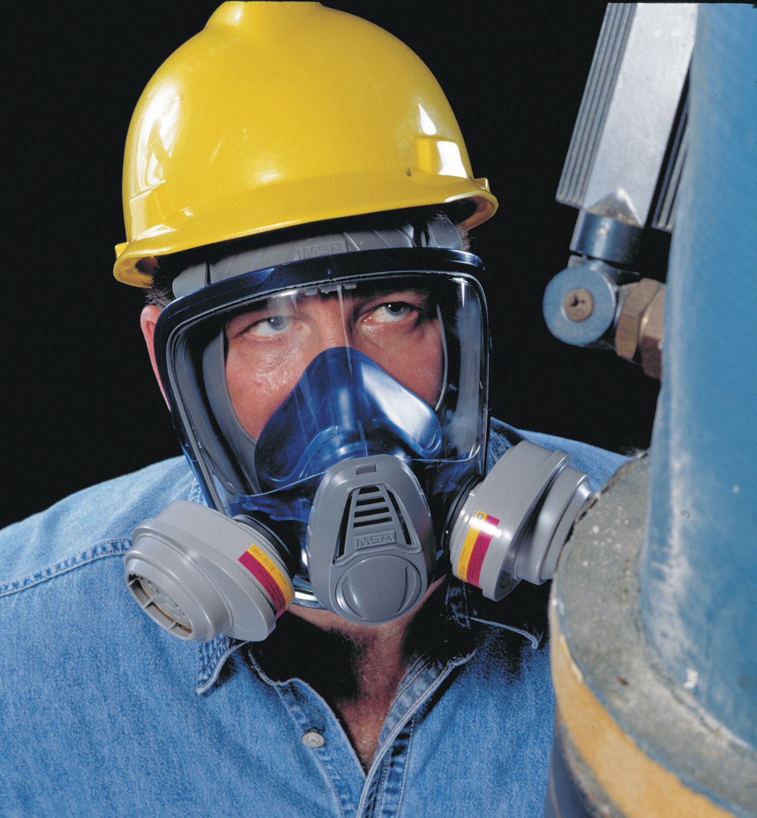 FULL FACE RESPIRATOR,L,BLUE, GRAY