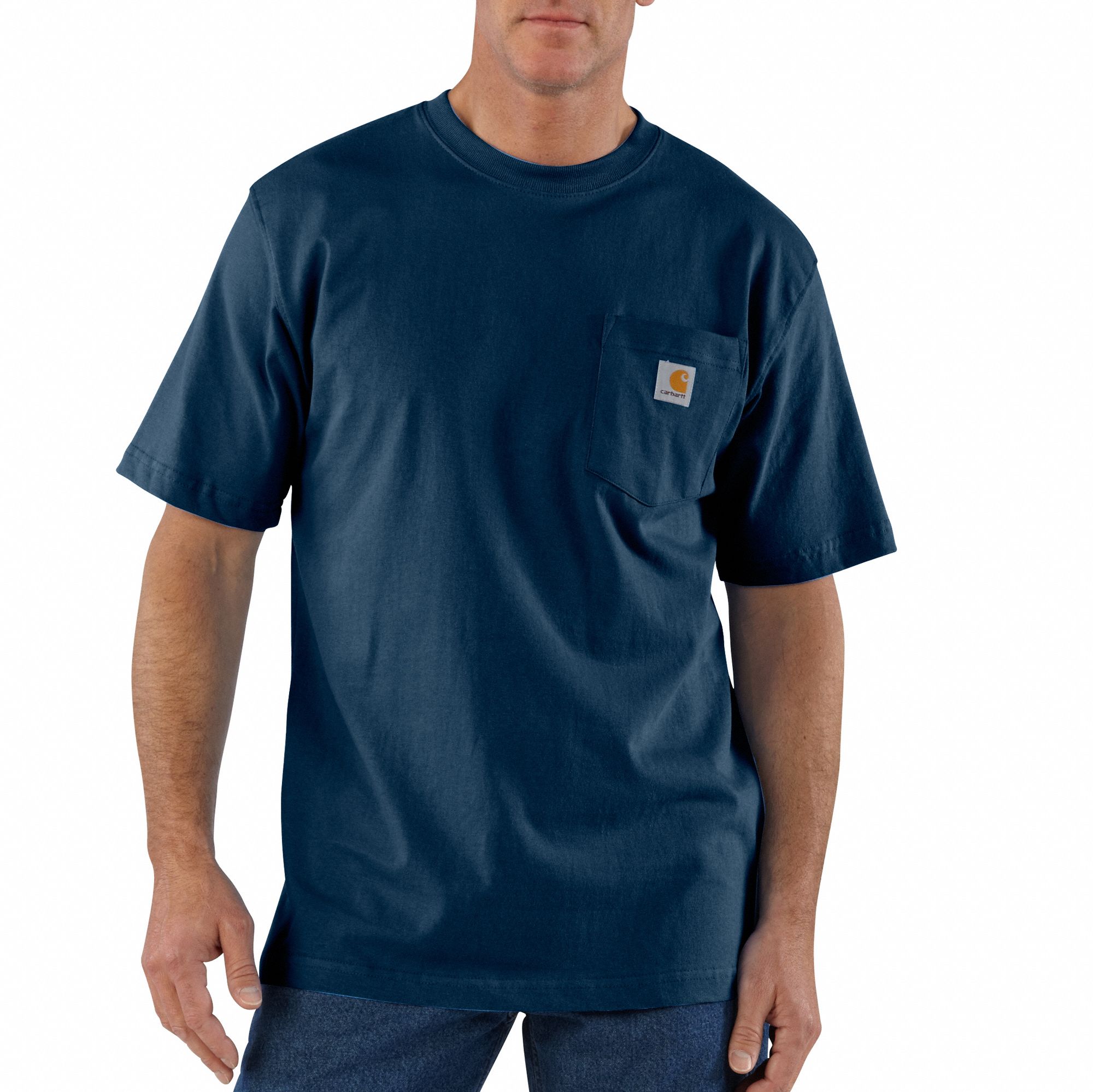 CARHARTT T-Shirt: Men's, 4XL, Navy, Regular, T-Shirt Shirt, Short ...