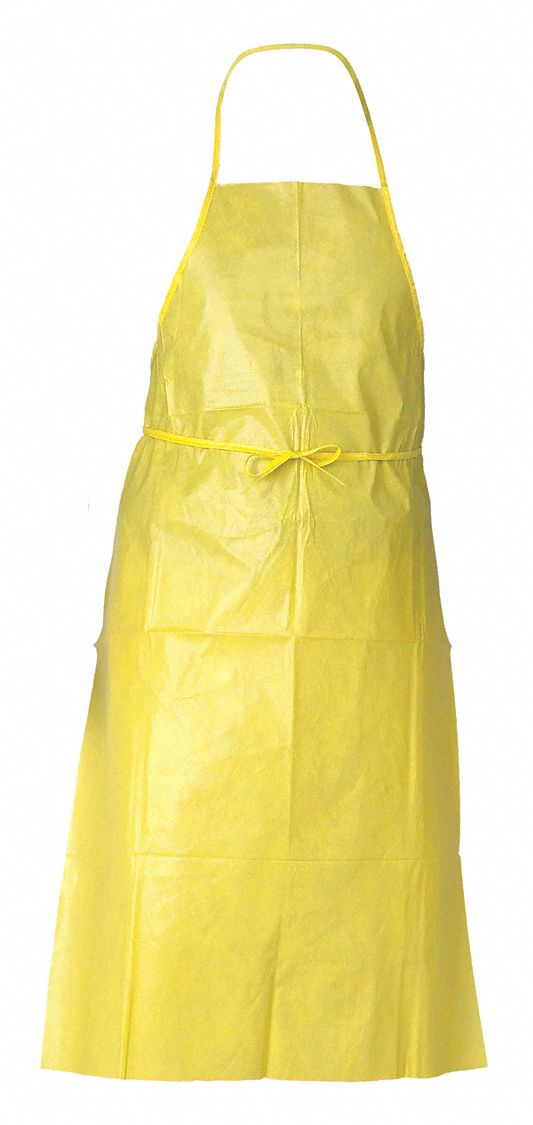 DISPOSABLE SLEEVE APRON, 1.5 MIL, 44 IN L, TIE, BOUND SEAM, KNEE, 100 PK