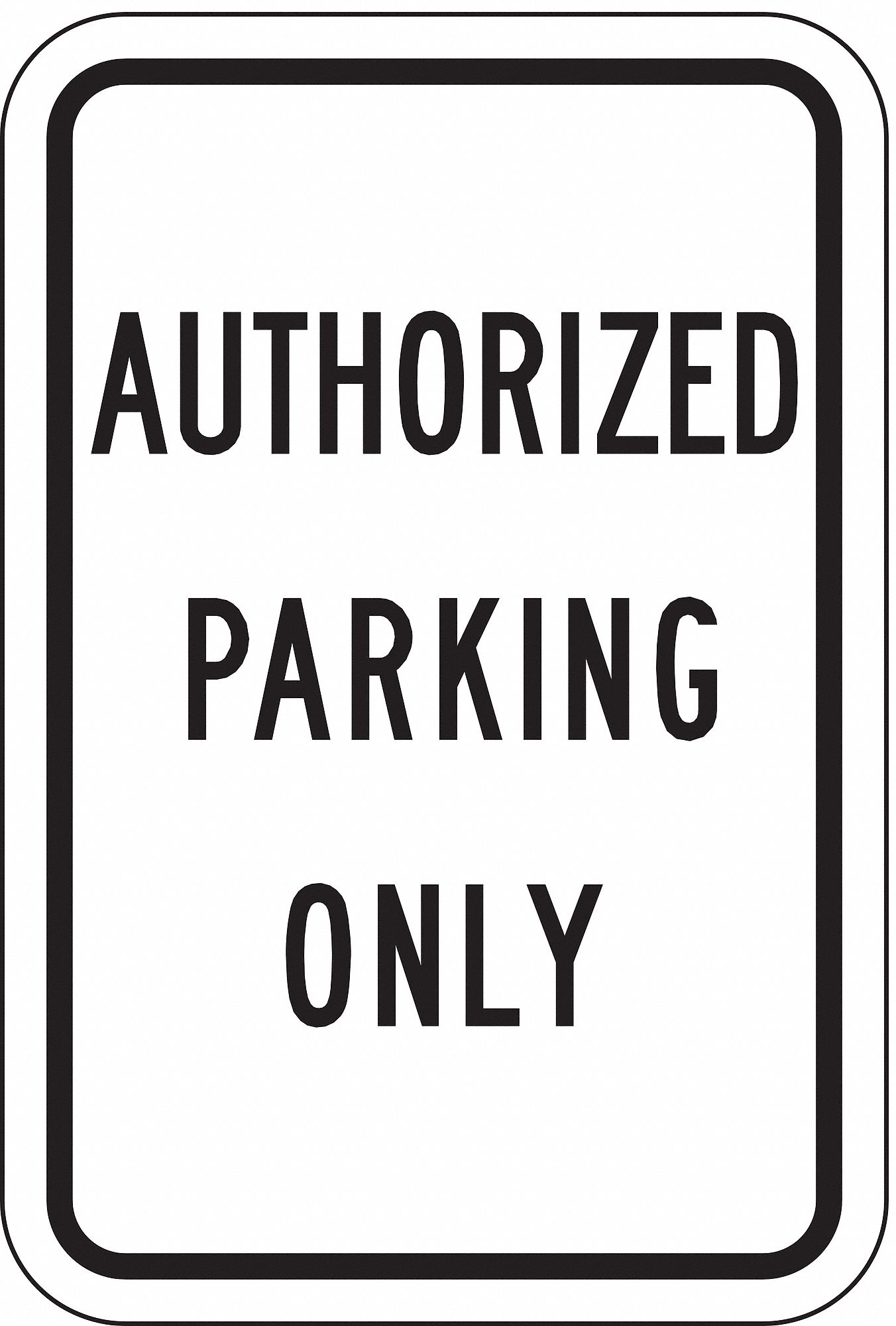 Parking Sign: 18 in x 12 in Nominal Sign Size, Aluminum, 0.063 in, High Intensity Prismatic