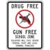 Drug Free Gun Free School Zone Violators Will Face Severe Federal State and Local Criminal Penalties Signs