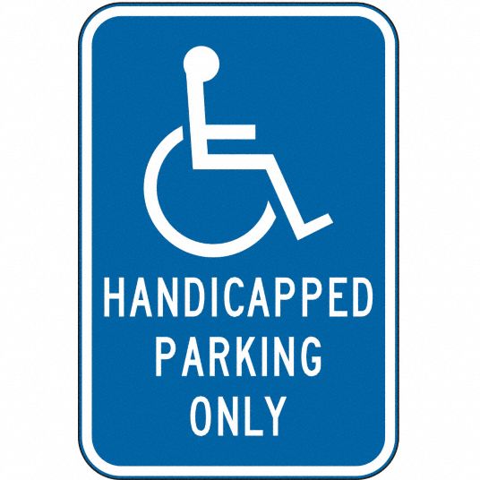 18 in x 12 in Nominal Sign Size, Aluminum, Handicap Parking Sign ...