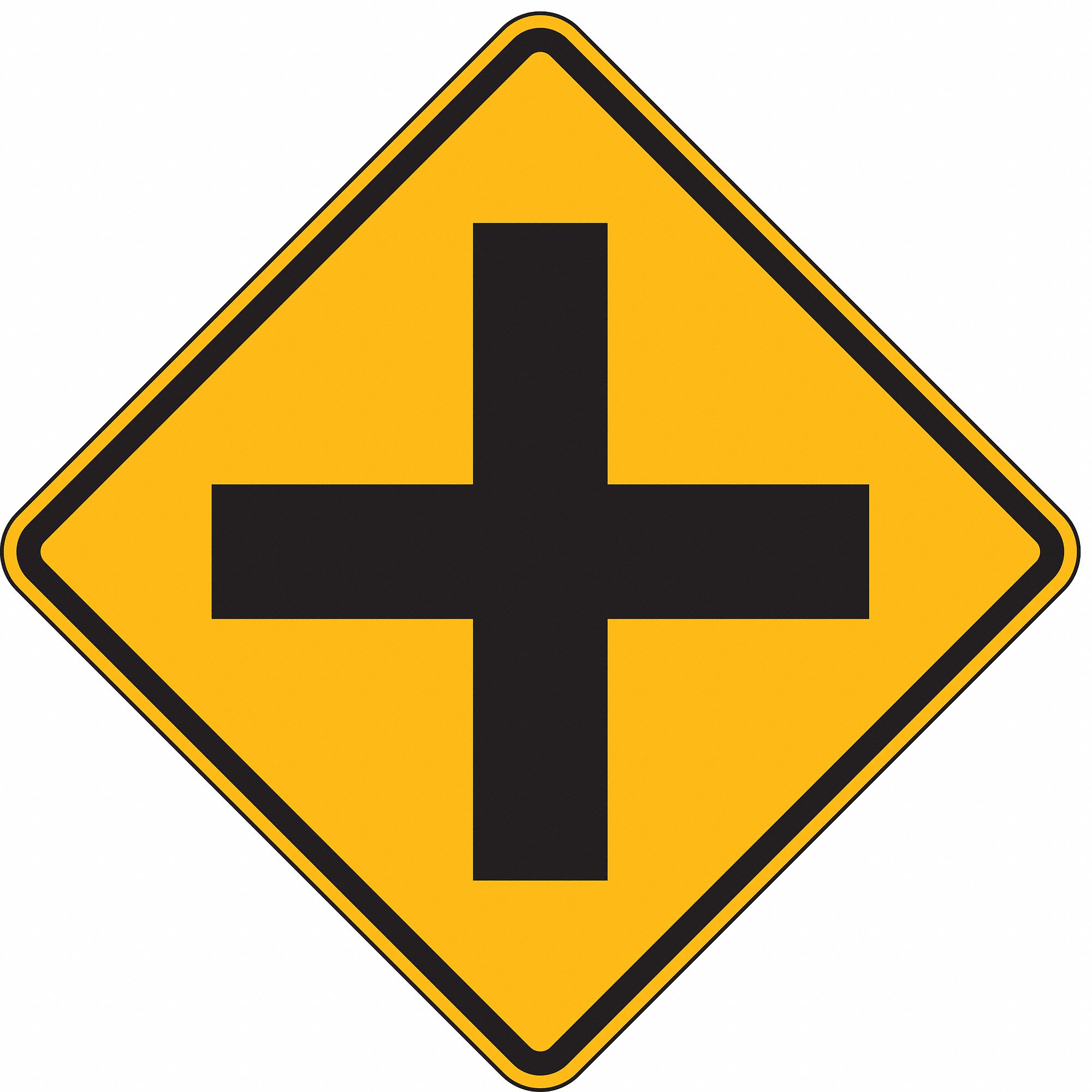 24 in x 24 in Nominal Sign Size, Aluminum, Traffic Sign - 3PME3|W2-1-24HA - Grainger