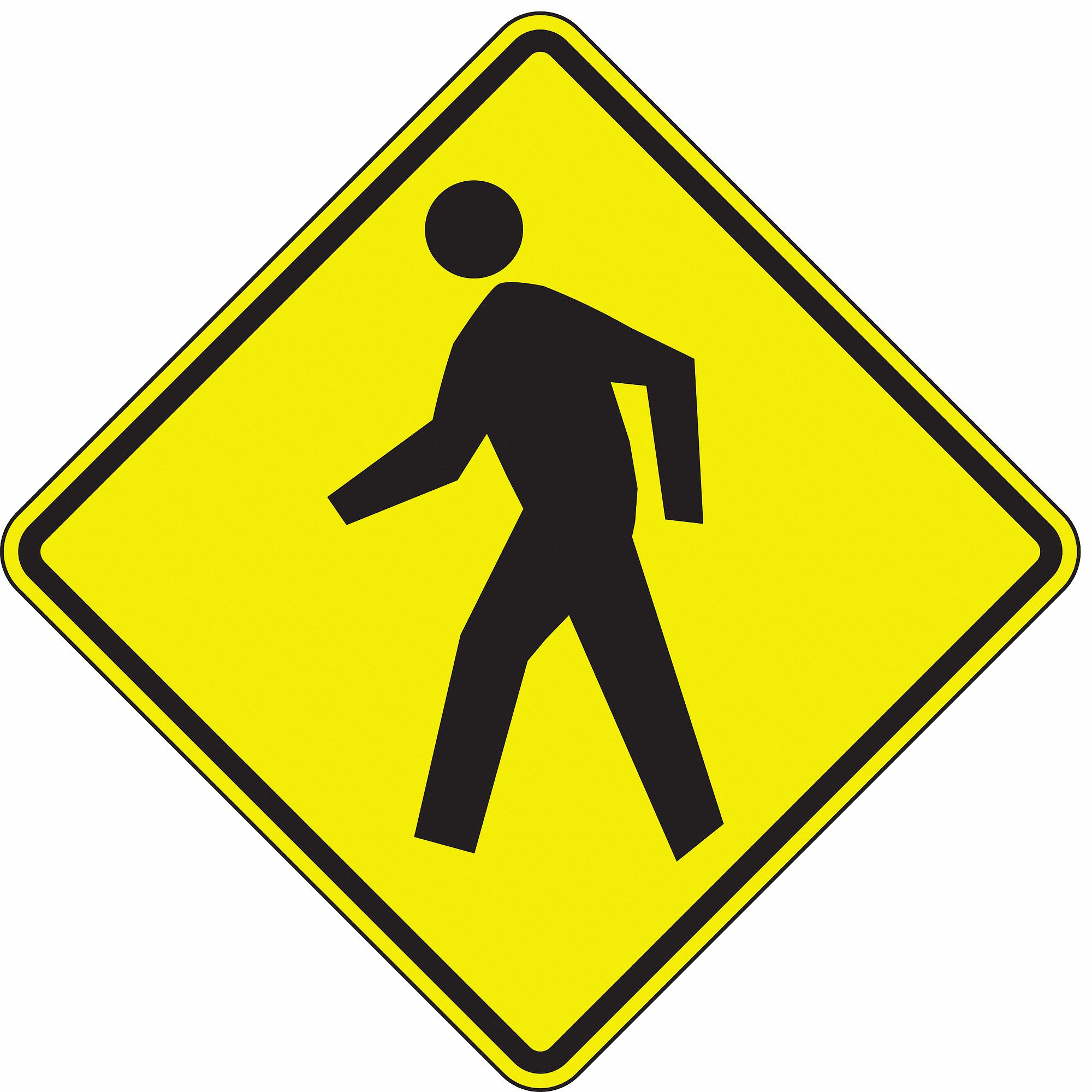 Traffic Sign: 30 in x 30 in Nominal Sign Size, Aluminum, 0.080 in Thick, W11-2 MUTCD, Diamond