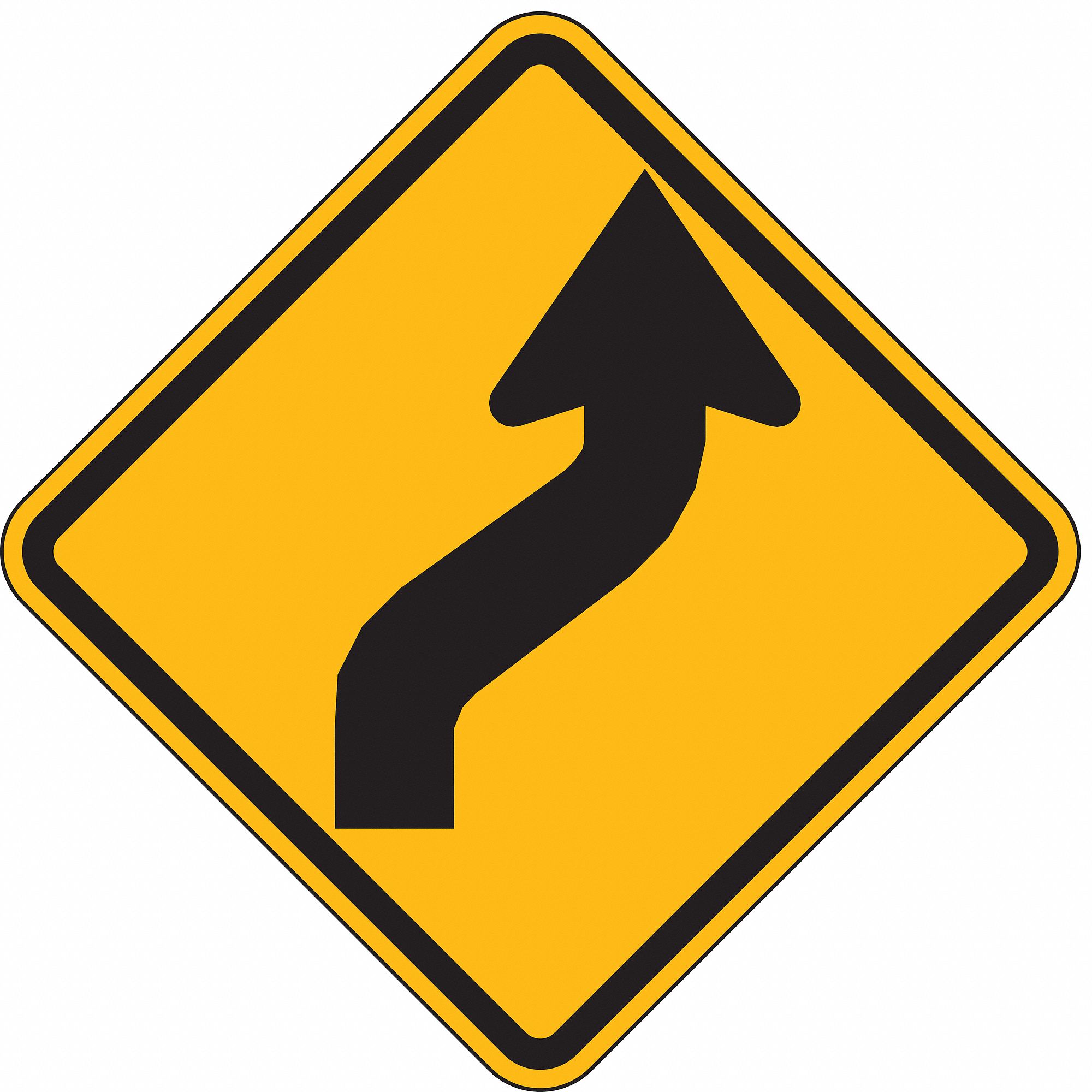 LYLE Reverse Curve Right Traffic Sign, MUTCD Code W1-4R, 12 in x 12 in ...