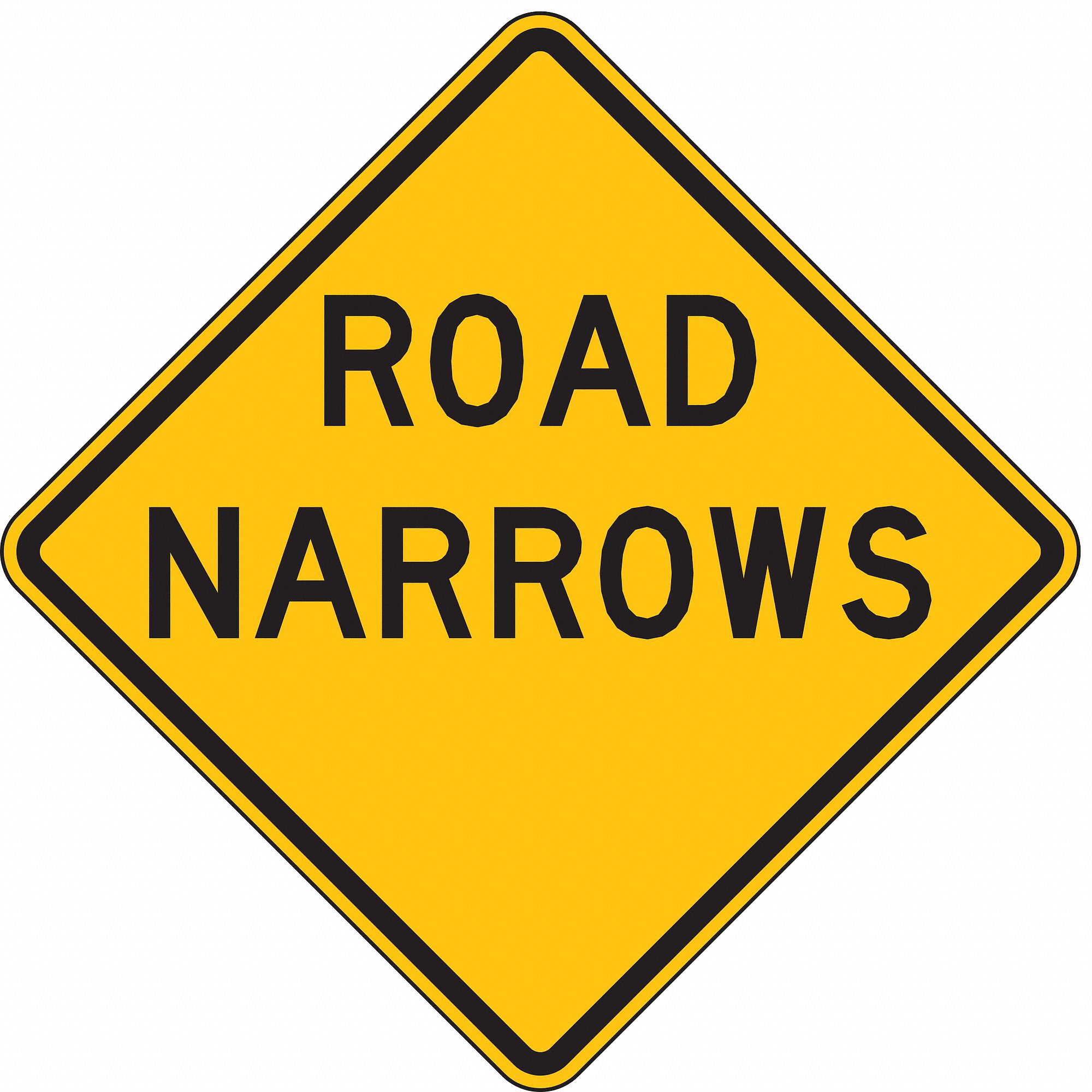 Traffic Sign: 30 in x 30 in Nominal Sign Size, Aluminum, 0.080 in, W5-1 MUTCD