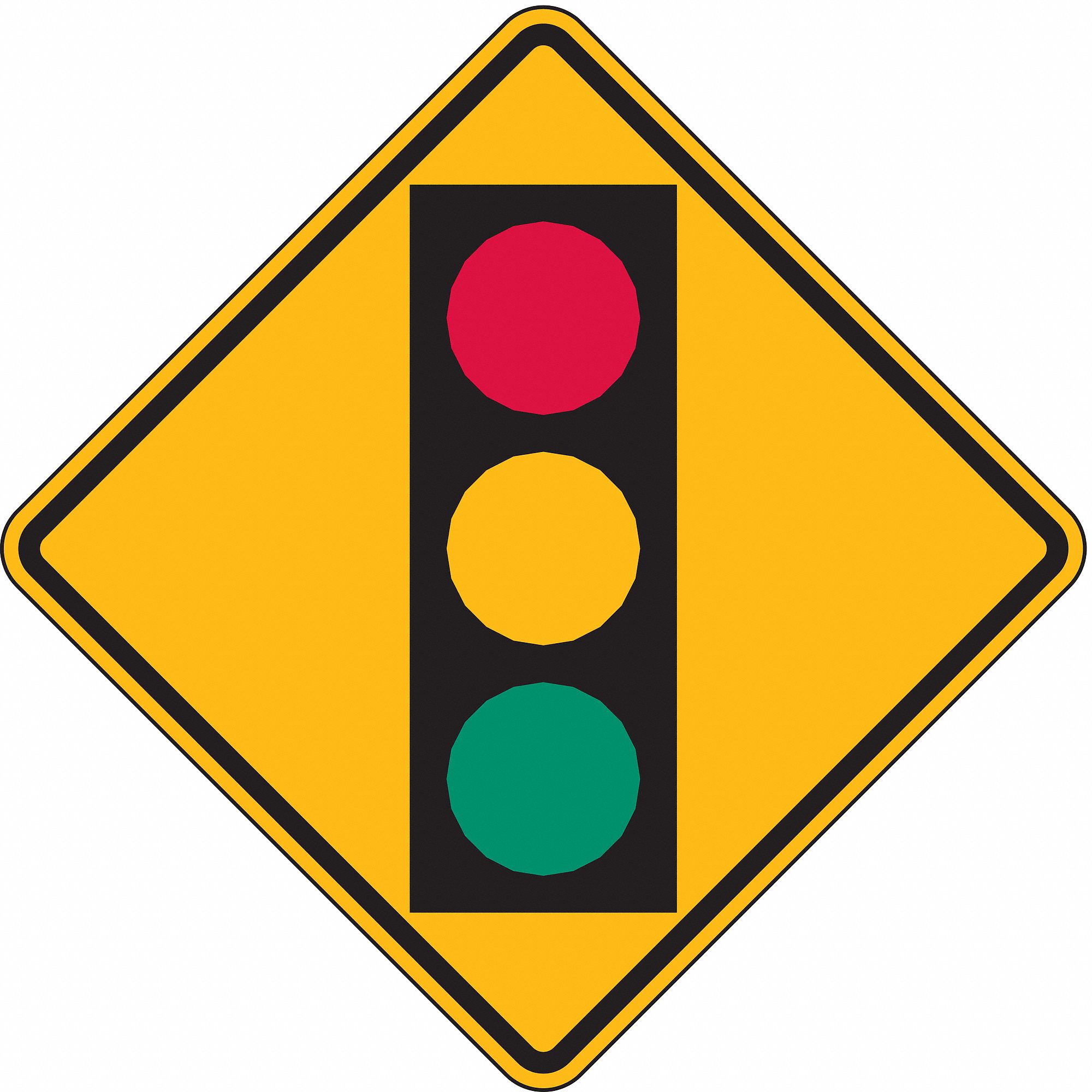 LYLE Stop Light Traffic Sign, MUTCD Code W3-3, 18 in x 18 in - 3PMU7|W3 ...