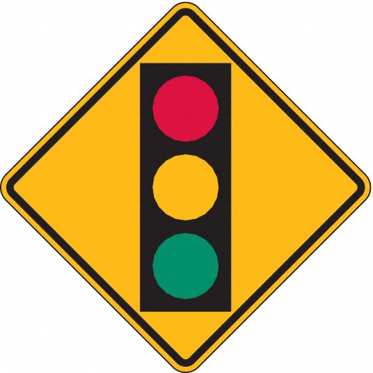 LYLE Stop Light Traffic Sign, MUTCD Code W3-3, 18 in x 18 in - 3PMU7|W3 ...