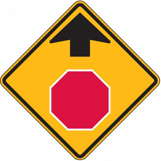 LYLE Stop Sign Ahead Traffic Sign, MUTCD Code W3-1, 30 in x 30 in ...