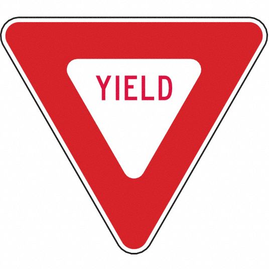 LYLE Yield Traffic Sign, Sign Legend Yield, MUTCD Code R1-2, 12 in x 12 ...