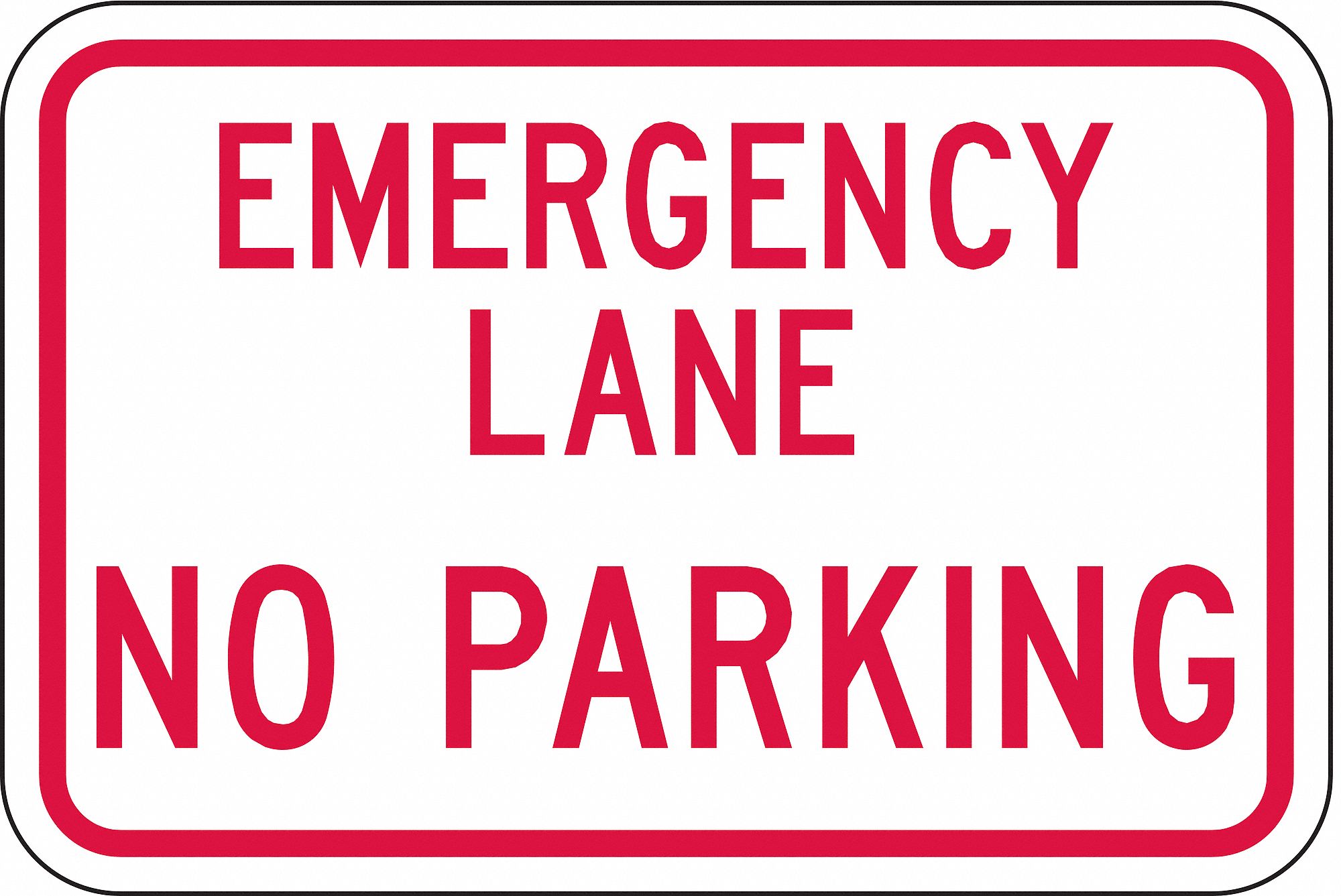 LYLE Emergency Lane No Parking Sign, Sign Legend Emergency Lane No