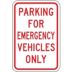 Parking For Emergency Vehicles Only Signs