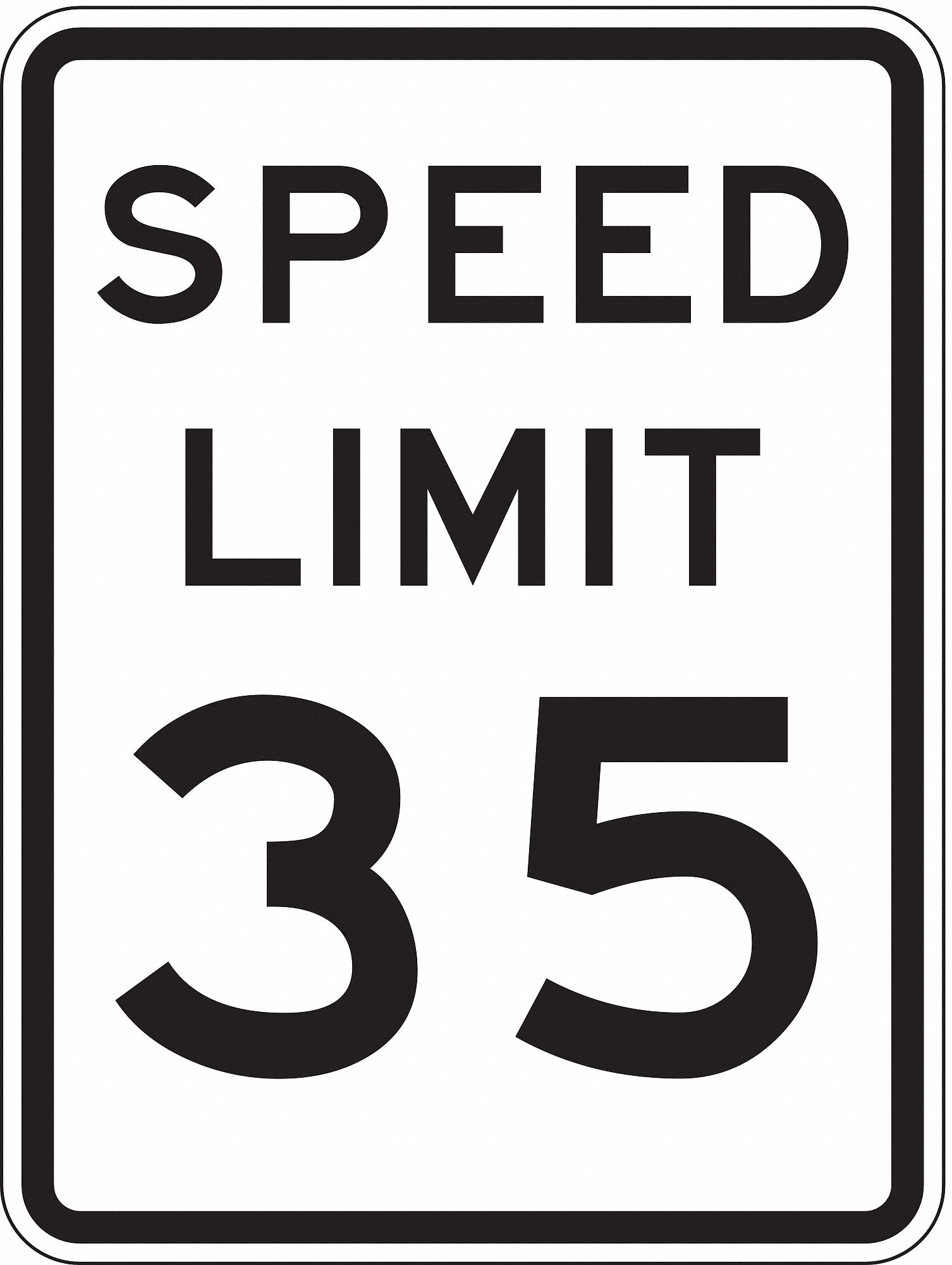 Traffic Sign: 24 in x 18 in Nominal Sign Size, Aluminum, 0.080 in Thick, R2-1 MUTCD