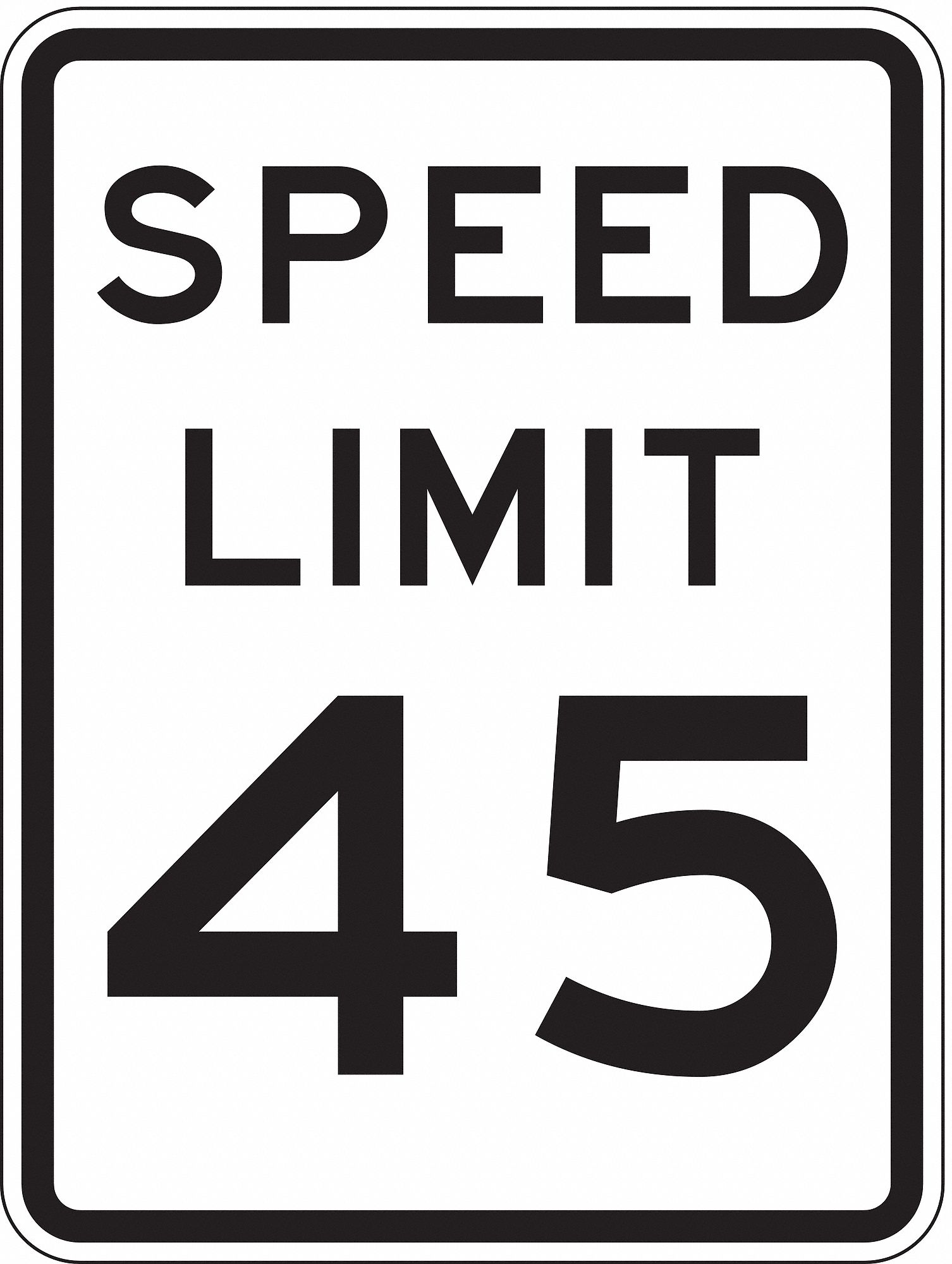 Traffic Sign: 24 in x 18 in Nominal Sign Size, Aluminum, 0.080 in Thick, R2-1 MUTCD