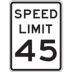 Speed Limit 45 Signs