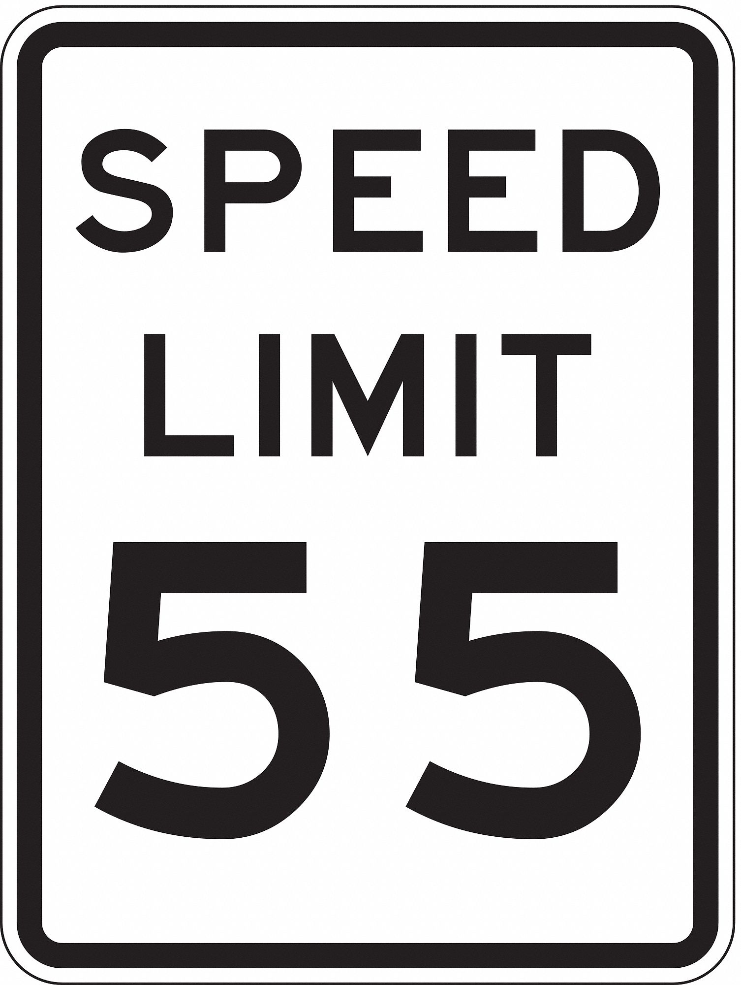 Traffic Sign: 24 in x 18 in Nominal Sign Size, Aluminum, 0.080 in Thick, R2-1 MUTCD