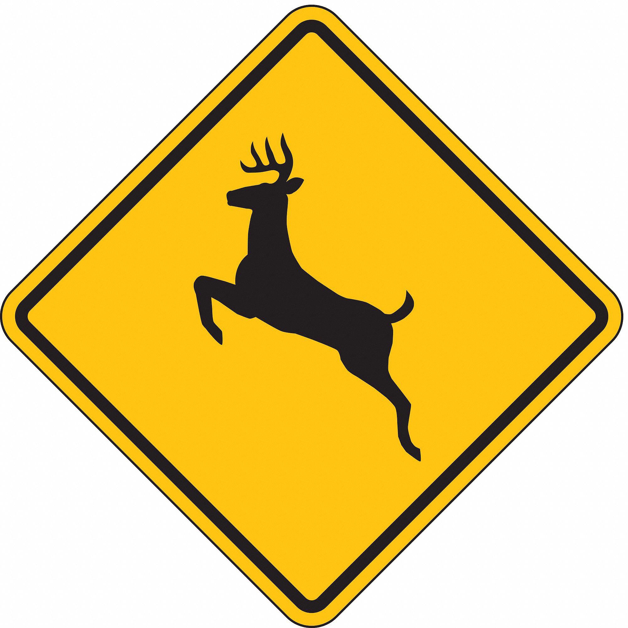 LYLE Deer Crossing Pictogram Traffic Sign, MUTCD Code W113, 24 in x 24