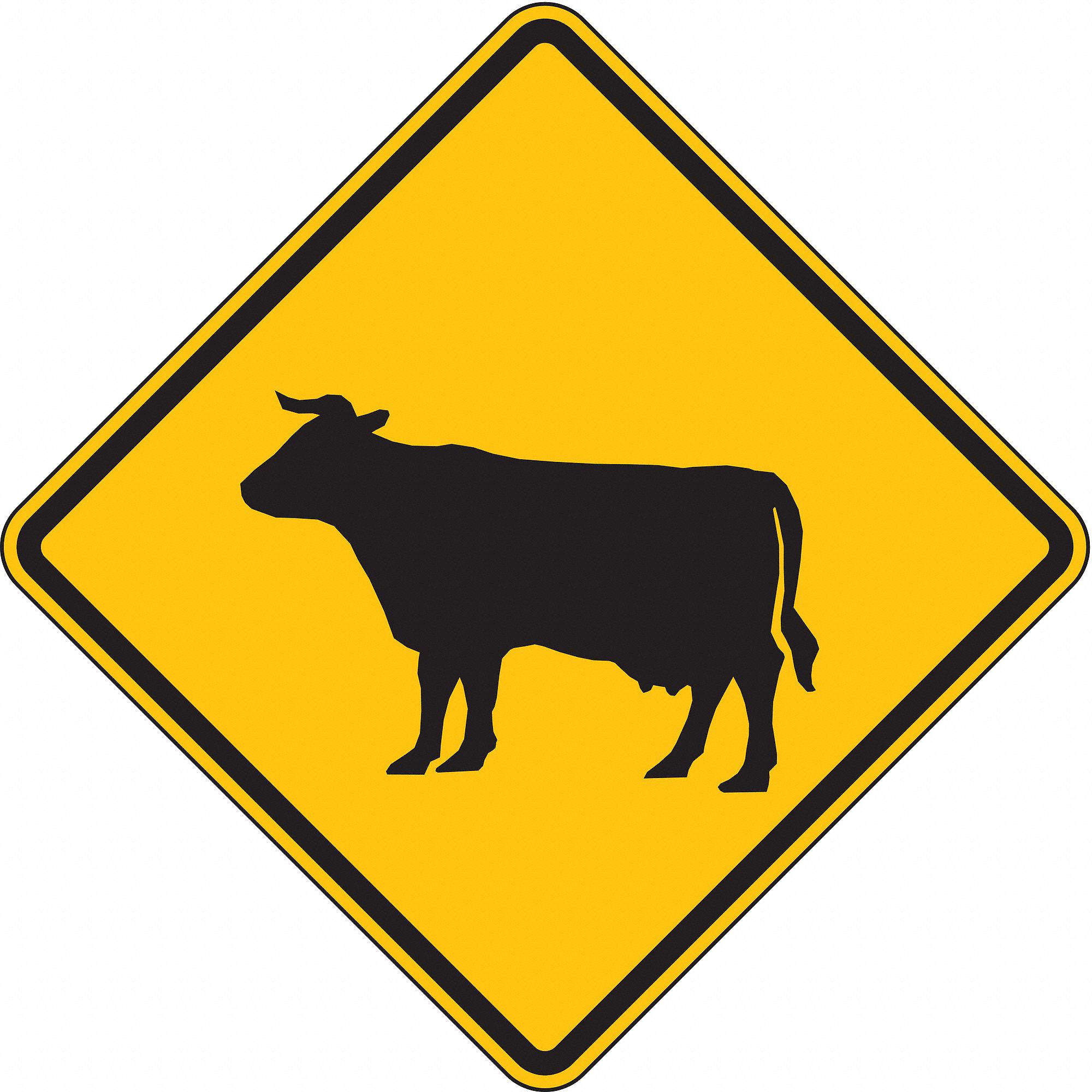 LYLE Cattle Crossing Pictogram Traffic Sign, MUTCD Code W11-4, 24 in x ...