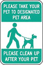 Pet Sign, 18" x 12", Aluminum