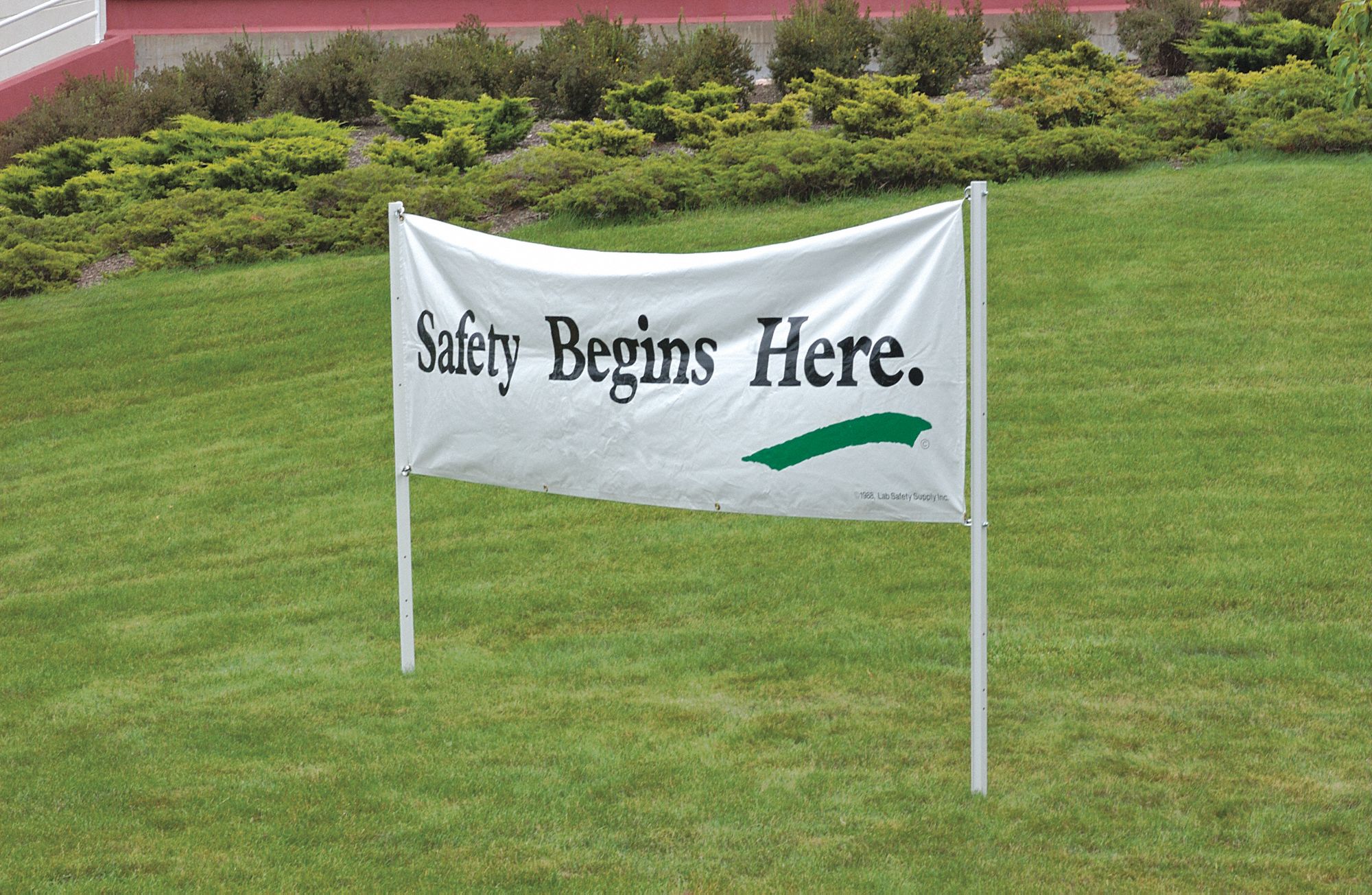 Banner Post Kit: U-Channel Sign Post, Composite, 72 in Sign Post Lg, 2 in Sign Post Wd, White, 4 ft