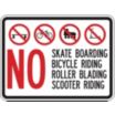No Skate Boarding Bicycle Riding Roller Blading Scooter Riding Signs