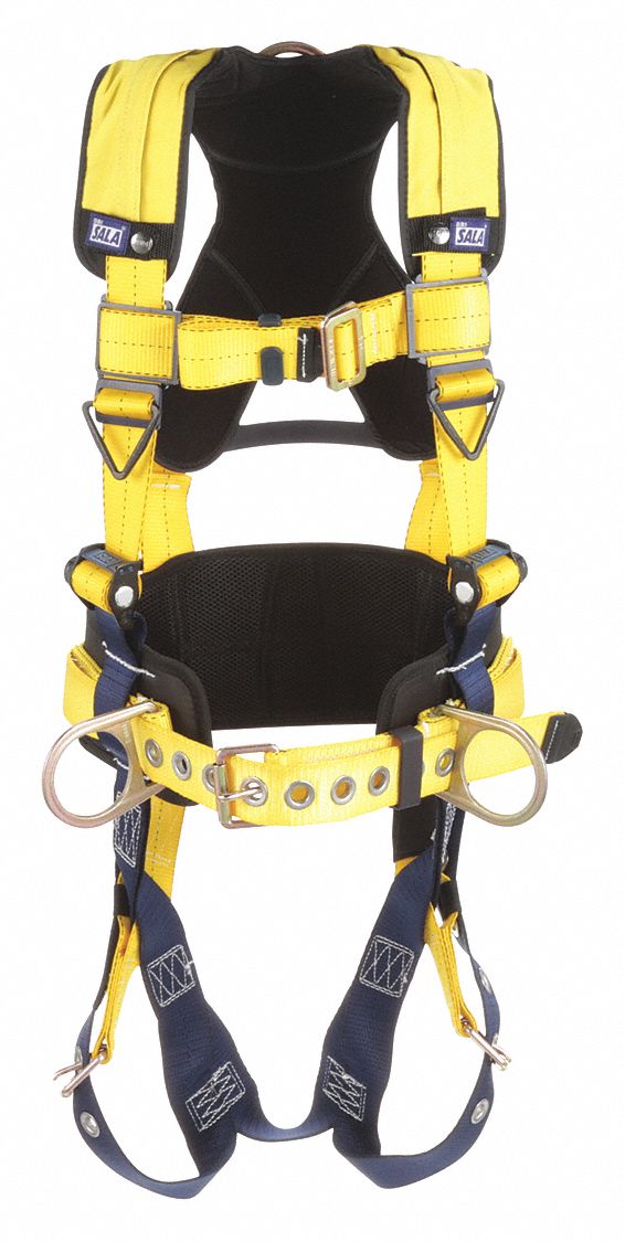 Full Body Harness, M, 420 lb., Yellow