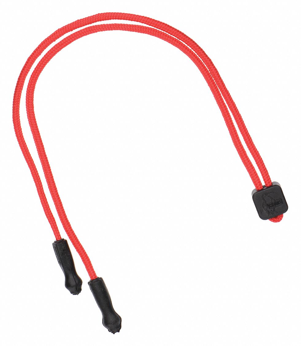 CORDON À LUNETTES, NYLON, ROUGE, UNIVERSEL, 12,5 PO, AJUSTABLE, 3 MM