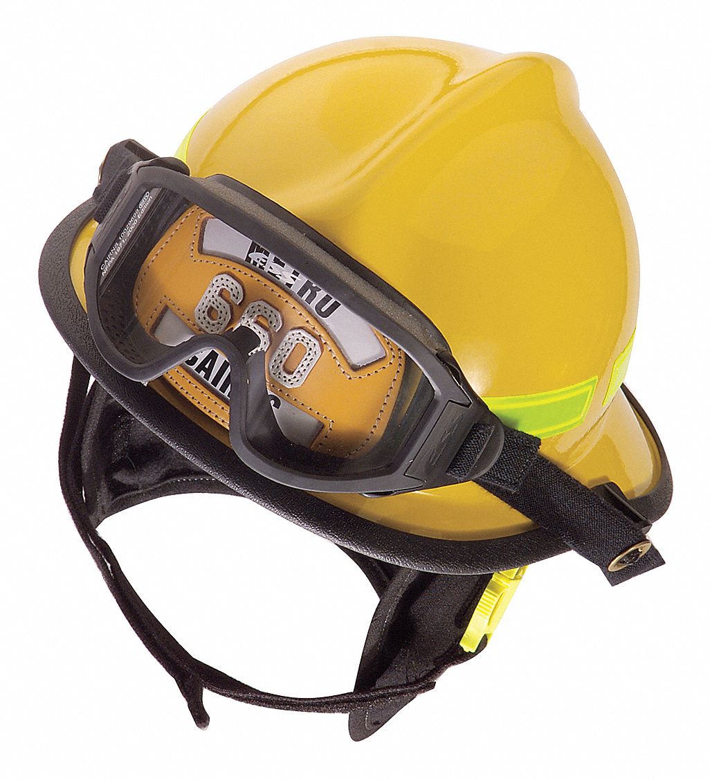 Yellow Fire Helmet, Shell Material: Thermoplastic, Ratchet Suspension, Fits Hat Size: 5-5/8 to 7 5/8