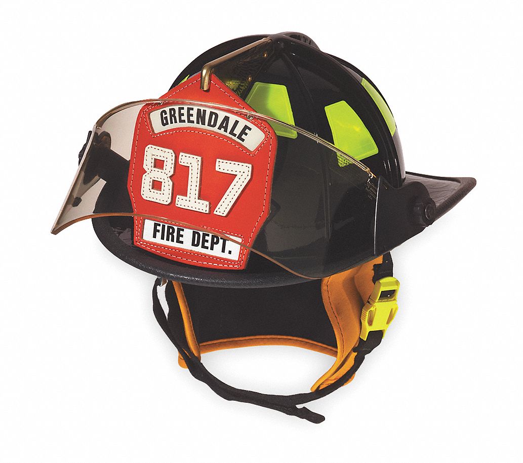 Red Fire Helmet, Shell Material: Fiberglass, Ratchet Suspension, Fits Hat Size: 6-3/8 to 8-3/8