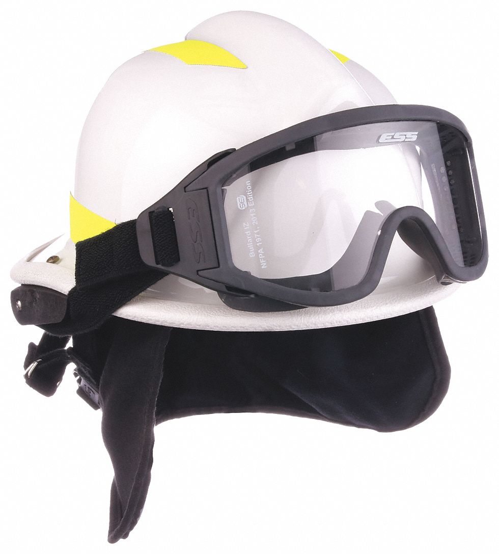 Fire Helmet: Lime, Modern Rear Brim, Chin Strap, 6 pt Ratchet